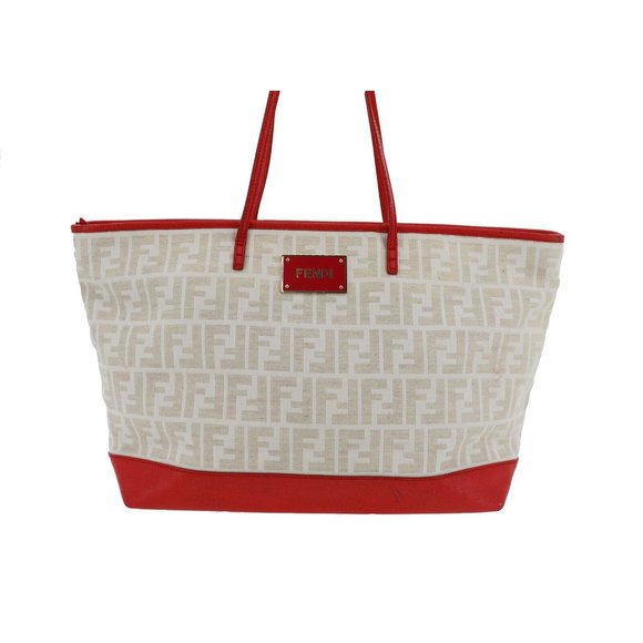 FENDI Roll Tote Zucca Canvas and Leather Tote - Picture 2 of 13